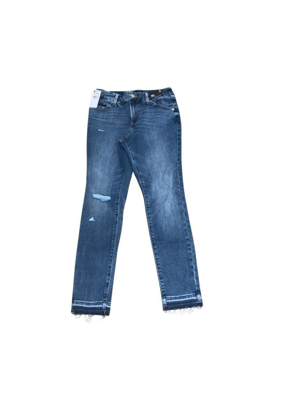 EXPRESS Skinny Mid Rise Flex Hyper stretch Raw Hem Jeans size Small 0-4 Short